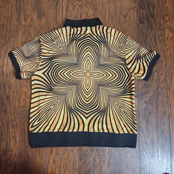 Nordstrom Standard Issue Gold Mesh Crop Polo - Picture 2 of 7